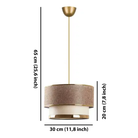 Závěsný lustr Cake - Beige, Gold