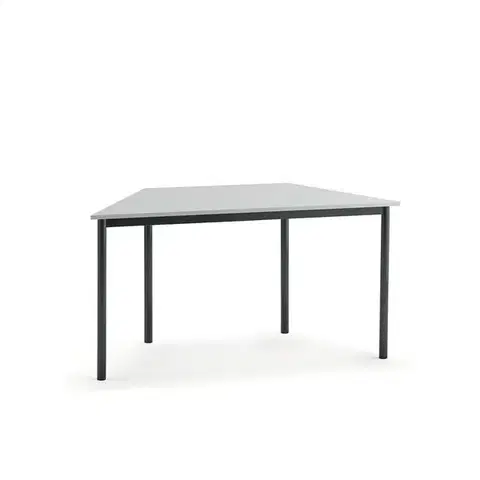 Stůl BORÅS TRAPETS, 1400x700x720 mm, antracitově šedé nohy, HPL deska, bílá