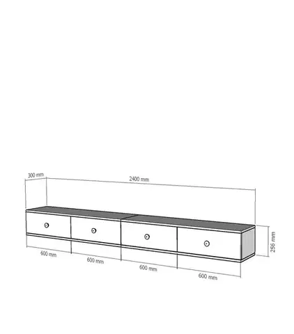TV stolek Zuzu Double - Anthracite