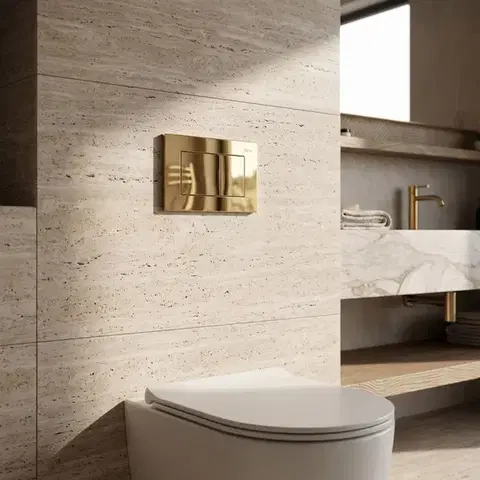 REA Podomítkový WC systém K011A-Q + tlačítka J Gold KPL-E0636