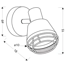 Nástěnná lampa s černým měděným stínidlem, E14 40W Neria