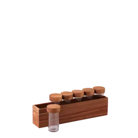 Kořenky ve stojanu set 7 ks Akát 32,9 x 6 x 11,6 cm – FLOW Wooden - 593716