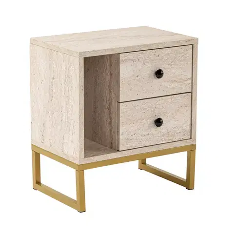 Noční stolek Glimmer Travertine