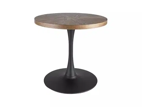 Signal Kulatý jídelní stůl Amadeo 80 cm ořech/černý