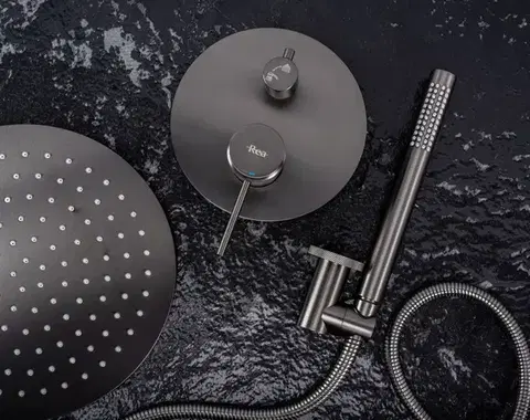 REA Podomítková sprchová sada Lungo Grip Gun Grey + BOX REA-P8958