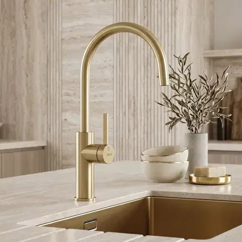 REA Kuchyňská baterie Rivo Brush Gold REA-B9342