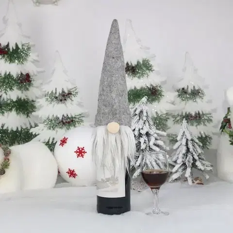 Tutumi Sada 12 ks vánočních obalů na lahev SKANDI šedá
