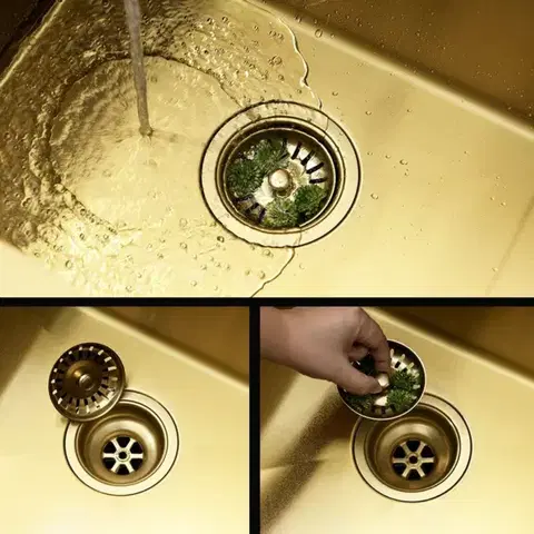 REA Ocelový dřez Fin BRUSH GOLD ZLE-06013