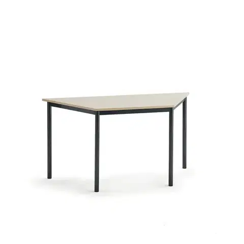 Stůl SONITUS TRAPETS, 1400x700x720 mm, antracitově šedé nohy, HPL deska tlumící hluk, bříza