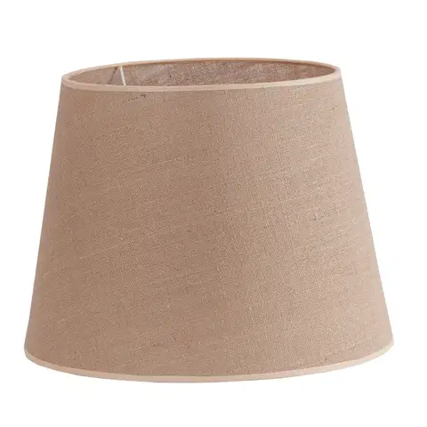 Estila Designové textilní kulaté stínítko Semiconica Marron v béžové barvě s výrazným tkaním 30 cm