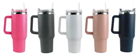 PROHOME - Termohrnek 1200ml a brčko různé barvy