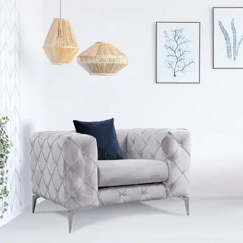 Hanah Home Křeslo COMO světle šedá