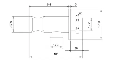 SAPHO Vyústění pro baterie 1209-05 a 1209-09 k umístění na bok skříňky, chrom SG204
