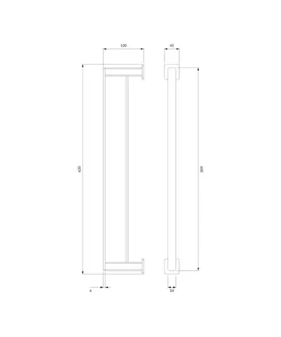 OMNIRES NELSON držák ručníků dvojitý, 62 cm chrom /CR/ NL80226CR