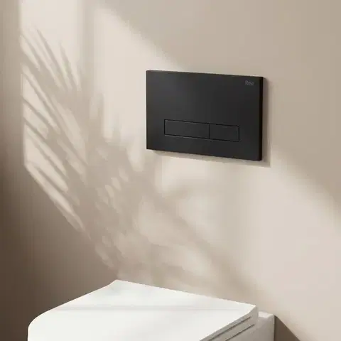 REA Podomítkový WC systém K011A-Q + tlačítka I HD Black KPL-E0633
