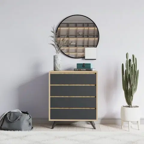 Komoda Suvera - Oak, Anthracite