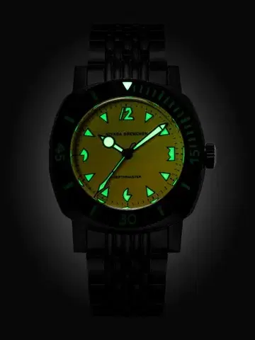 Nivada Grenchen Depthmaster Black Pumpkin - Tropic Rubber