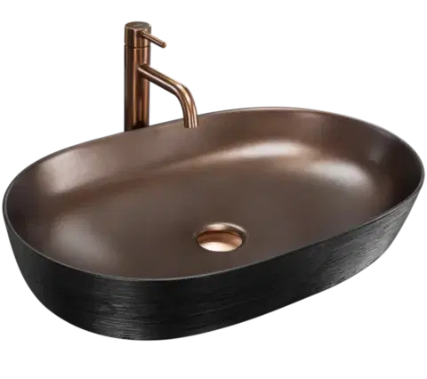 REA Keramické umyvadlo na desku CLEO 61 Copper Bush / Black REA-U6383