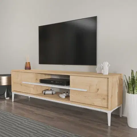 TV stolek Eslem - Oak, White