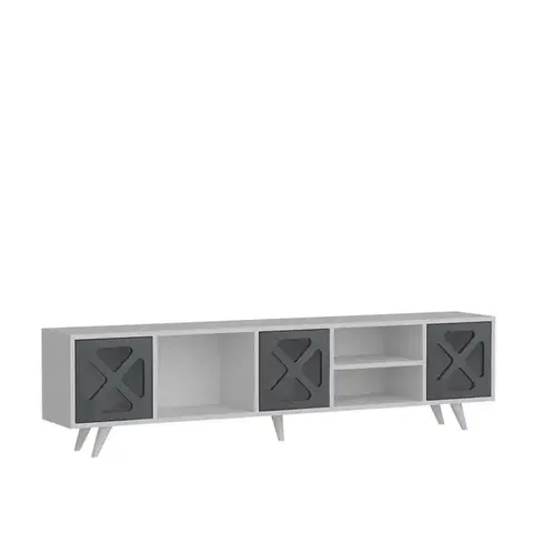 TV stolek Sinef - White , Anthracite