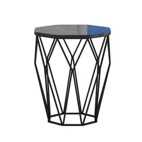 Odkládací stolek / Příruční stolek Sofya - Black Marble