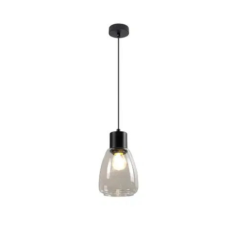 Závěsné svítidlo MOLDO černé 1x40W E27 transparentní stínidlo
