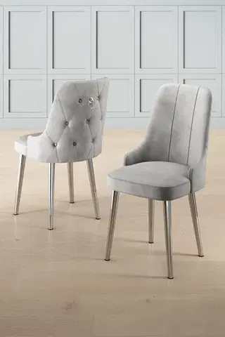 Sada židlí (6 kusů) Newa - Grey, Chrome
