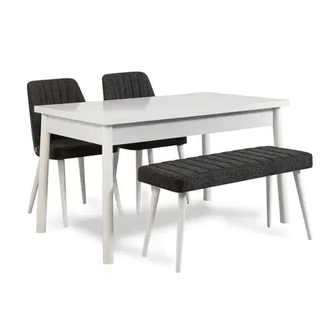 Set stolu a židlí (4 kusy) Costa White-Anthracite
