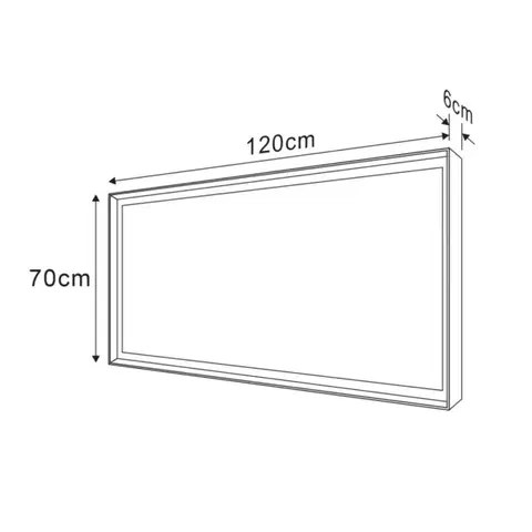 SAPHO SORT zrcadlo s LED osvětlením 120x70cm, černá mat ST120