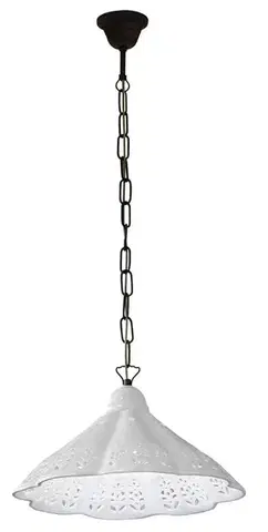 SAPHO LAMPEDUSA závěsné svítidlo E27, 60W, 230V, IP21, keramické stínítko 39cm, mosazný řetěz MC011C