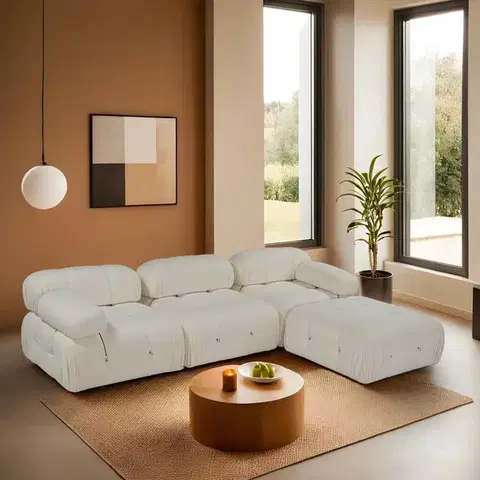 Rohová sedací souprava Bubble Beige L1-O1-1R-PUF