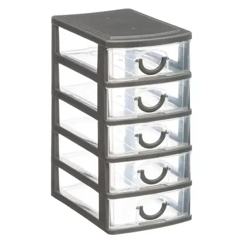 5five Simply Smart Mini organizér na drobnosti s 5 zásuvkami Poks šedý