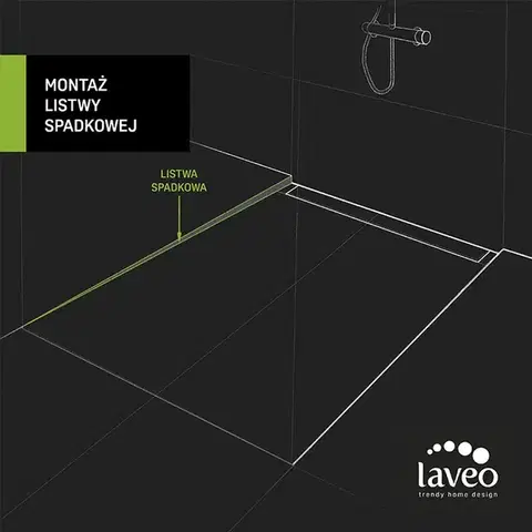 Laveo Spádová lišta pro lineární odtok, levá COT_720L