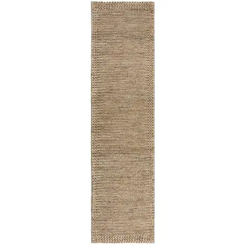Flair Rugs, Běhoun Drew Braid Border Natural, 60x230, béžová, chodba / předsíň