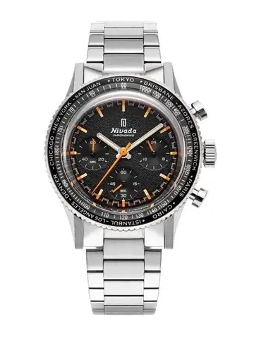 Nivada Grenchen Chronoking Mecaquartz - Inter. Bezel - Bracelet Flat Link
