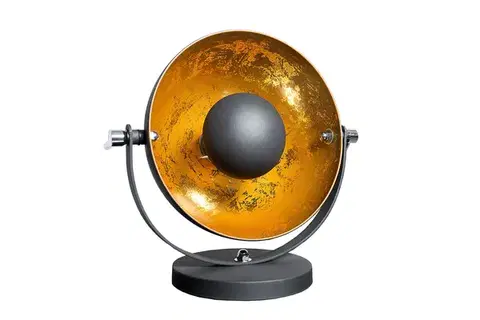 Estila Retro elegantní stolní lampa Studio 40 cm černá / zlatá