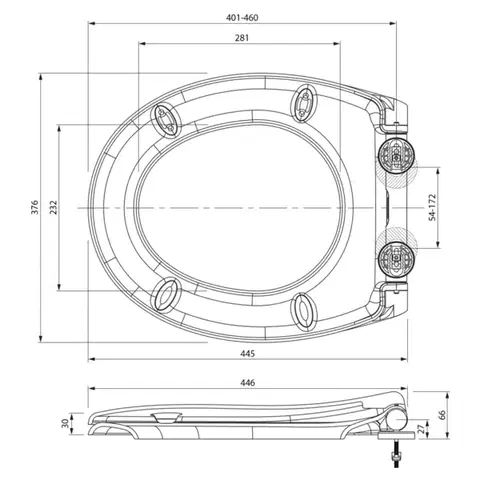 SAPHO PHARO WC sedátko s LED podsvícením, Soft Close, Easy Take, bílá WX1315