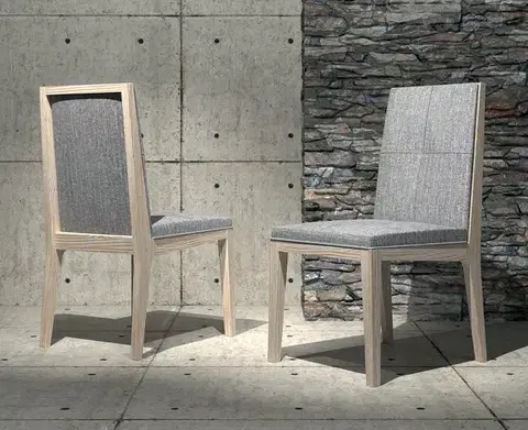 Estila Luxusní moderní jídelní židle Rodas s masivními nožičkami a rámem s textilním potahem 98 cm