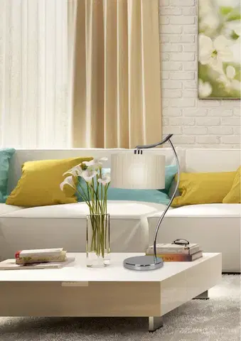 Stolní lampa Draga chrom/krémová