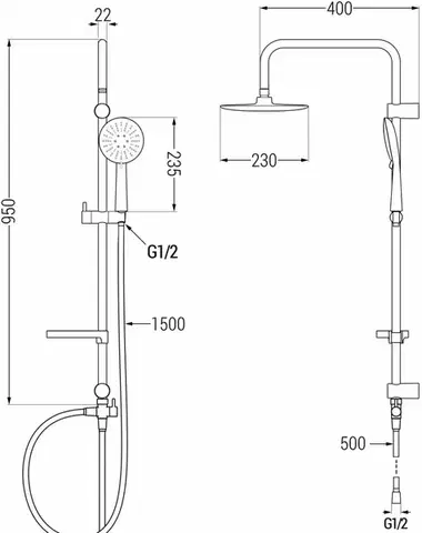 MEXEN/S X67 černá sprchový sloup 798676791-70