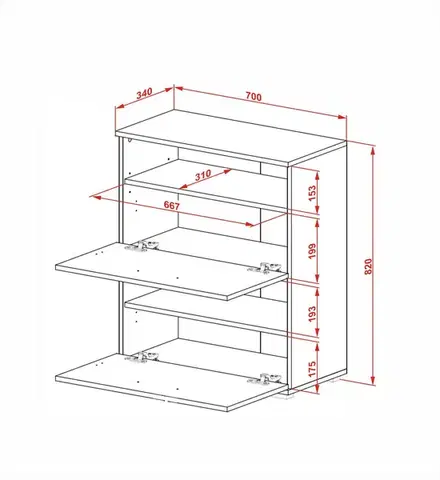 HALMAR Botník Lima ST3 70 cm bílý