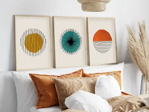 Dekorativní rámovaný obraz z MDF (3 kusy) Huhu12 - 50 x 35
