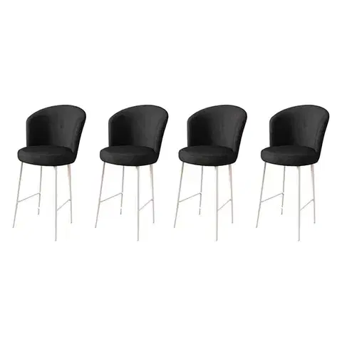 Bar Stool Set (4 Pieces) Fora - Black, White