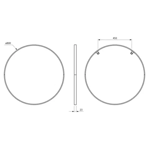 SAPHO NOTION SLIM kulaté zrcadlo v rámu ø 80cm, bílá mat NT800W