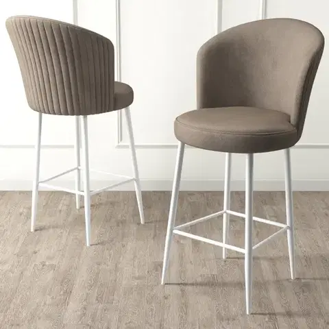 Bar Stool Set (2 Pieces) Alte - Cappuccino, White