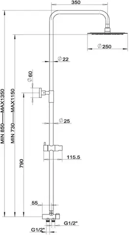NOVASERVIS Sprchová souprava k nástenné sprchové nebo vanové baterii SET032,5