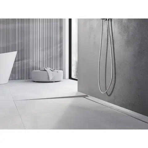 MEXEN Line-B spádová lišta podlahová 120 cm levá, nerez 181001120L