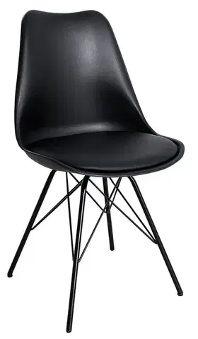 Estila Designová moderní jídelní židle Scandinavia černá