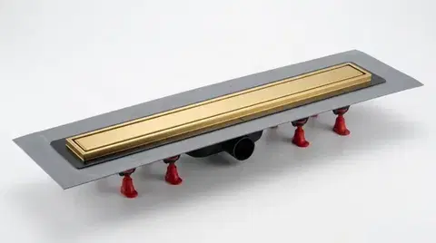 Sprchový žlab SAT Aurum 75 cm broušená zlatá mat plný SATZLAB80BG SATZLAB80BG