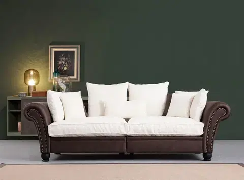Trojmístná pohovka Lawrence Lounge - Brown, White